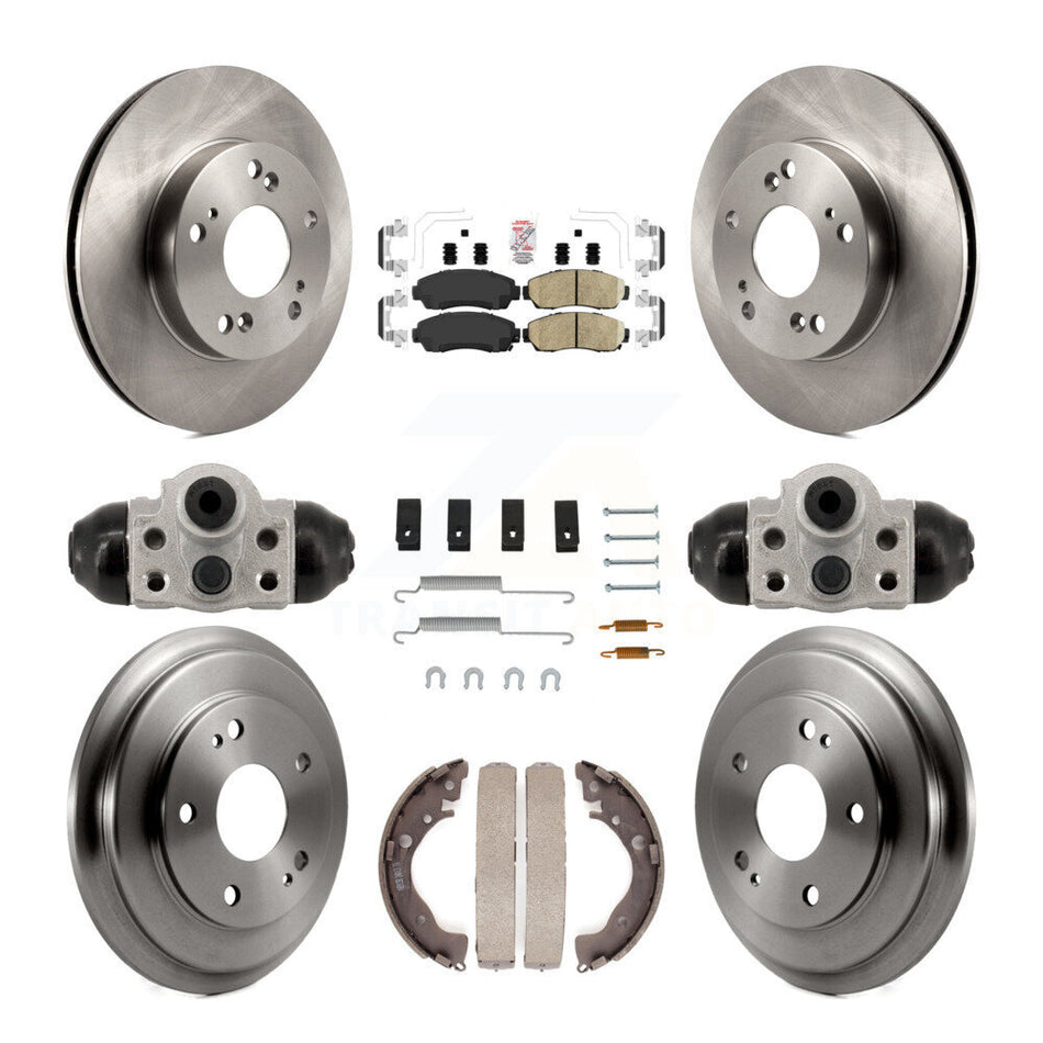 Front Rear Disc Brake Rotors Ceramic Pads And Drum Kit (9Pc) For Honda Civic K8A-107970