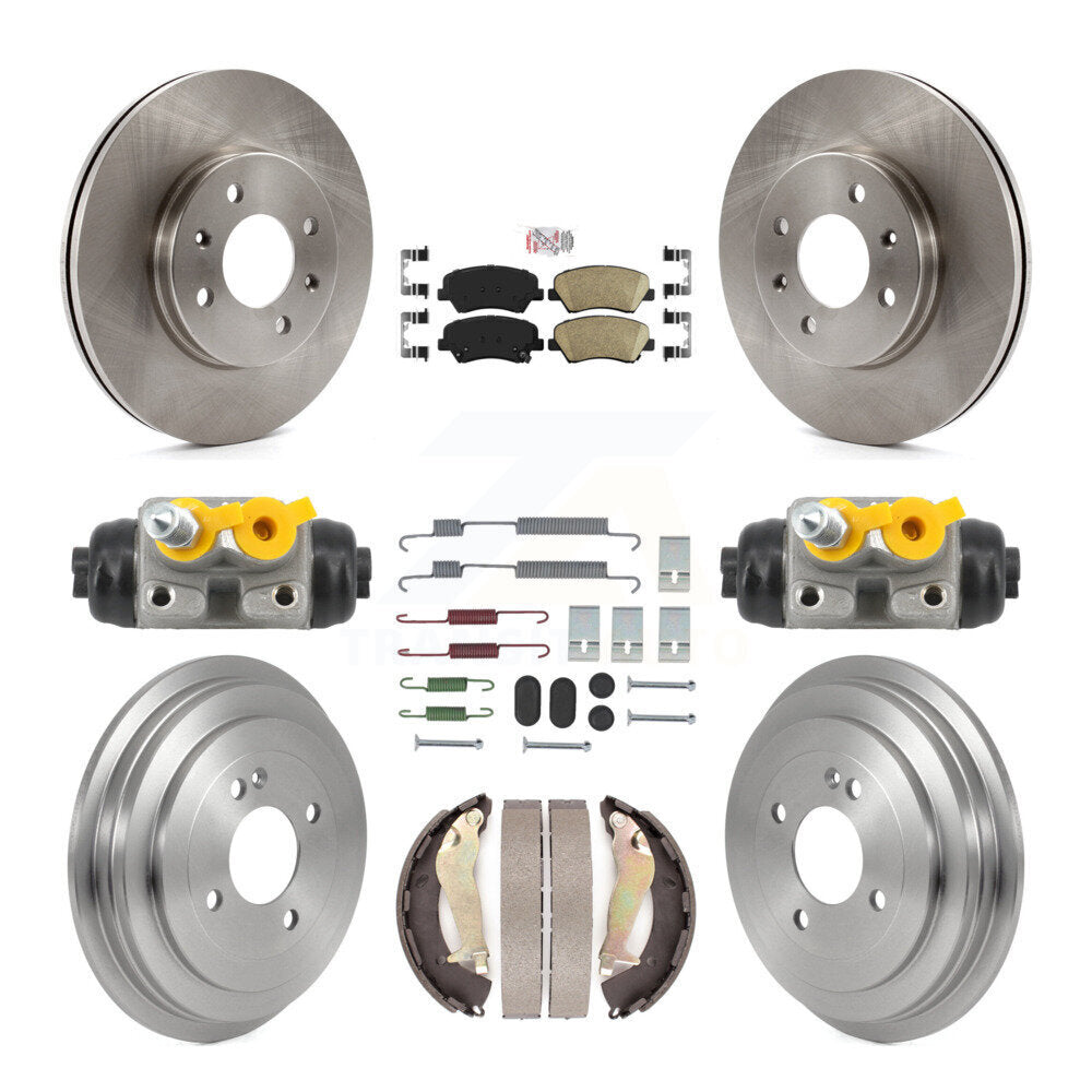 Front Rear Disc Brake Rotors Ceramic Pads And Drum Kit (9Pc) For 2012-2017 Hyundai Accent K8A-107972