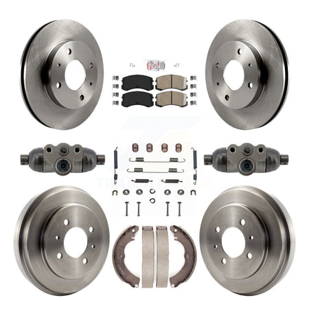 Front Rear Disc Brake Rotors Ceramic Pads And Drum Kit (9Pc) For Mitsubishi Lancer K8A-107973