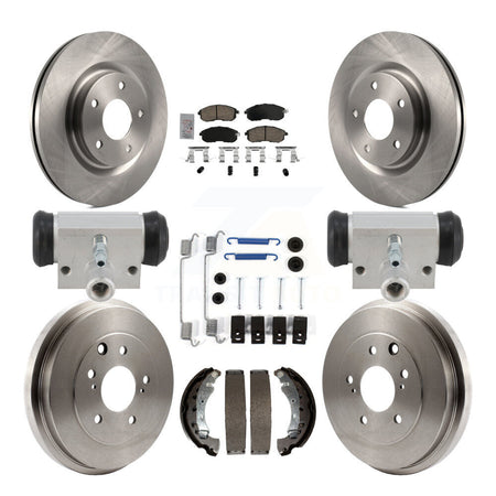 Front Rear Brake Rotors Ceramic Pad & Drum Kit (9Pc) For 17-19 Nissan Sentra Turbocharged K8A-107977