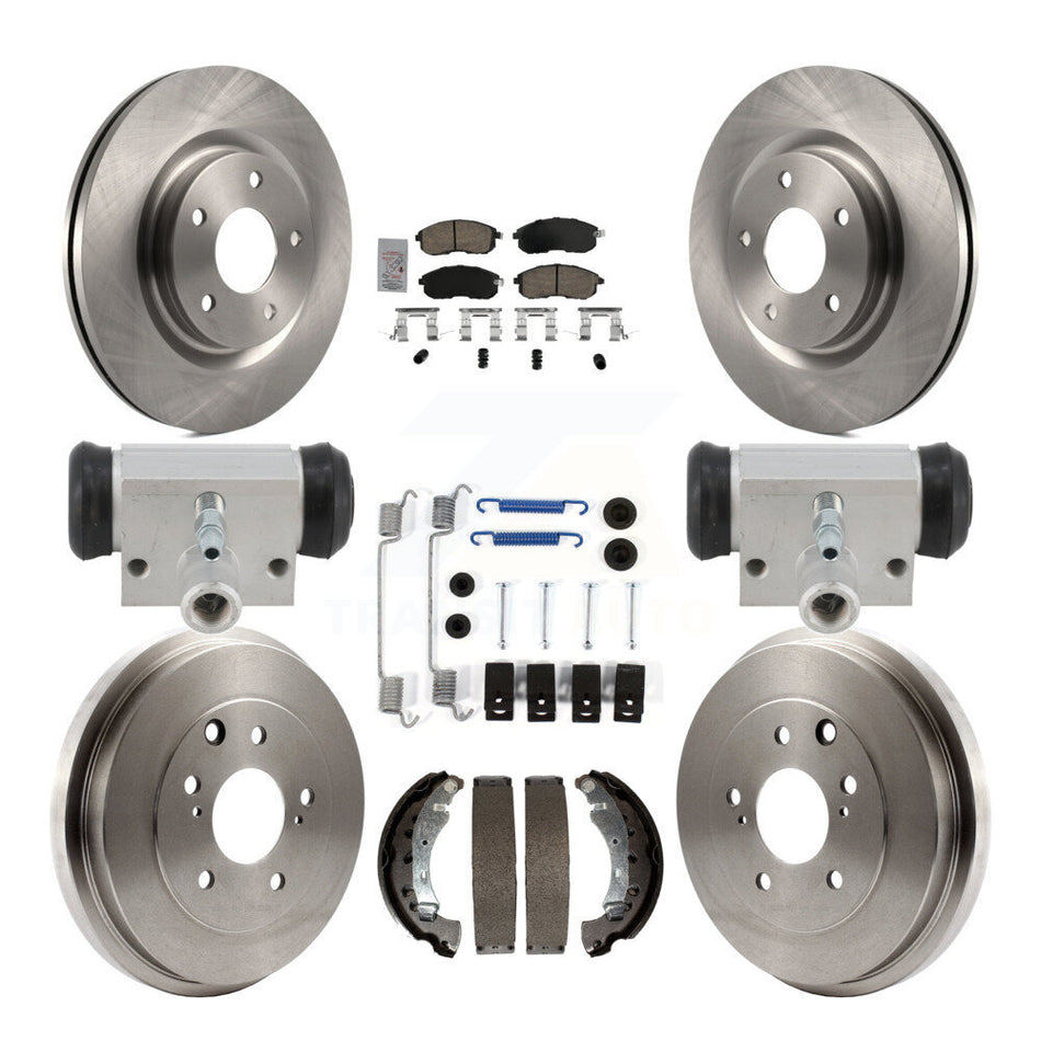 Front Rear Brake Rotors Ceramic Pad & Drum Kit (9Pc) For 17-19 Nissan Sentra Turbocharged K8A-107977