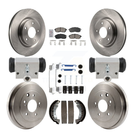 Front Rear Brake Rotors Ceramic Pad & Drum Kit (9Pc) For 17-19 Nissan Sentra Turbocharged K8A-107978