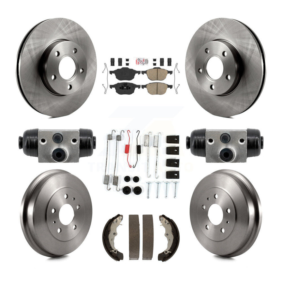 Front Rear Disc Brake Rotors Ceramic Pads And Drum Kit (9Pc) For Ford Focus FMSI=1004 K8A-107979