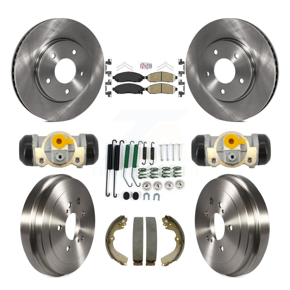 Front Rear Brake Rotor Ceramic Pad Drum Kit (9Pc) For Nissan NV200 Chevrolet City Express K8A-107986