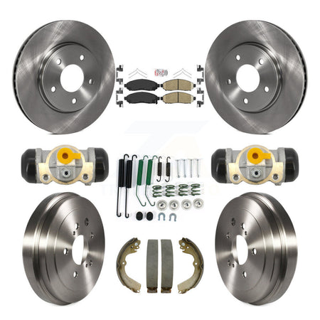 Front Rear Brake Rotor Ceramic Pad Drum Kit (9Pc) For Nissan NV200 Chevrolet City Express K8A-107986