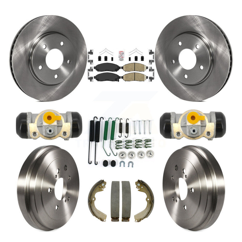 Front Rear Brake Rotor Ceramic Pad Drum Kit (9Pc) For Nissan NV200 Chevrolet City Express K8A-107987