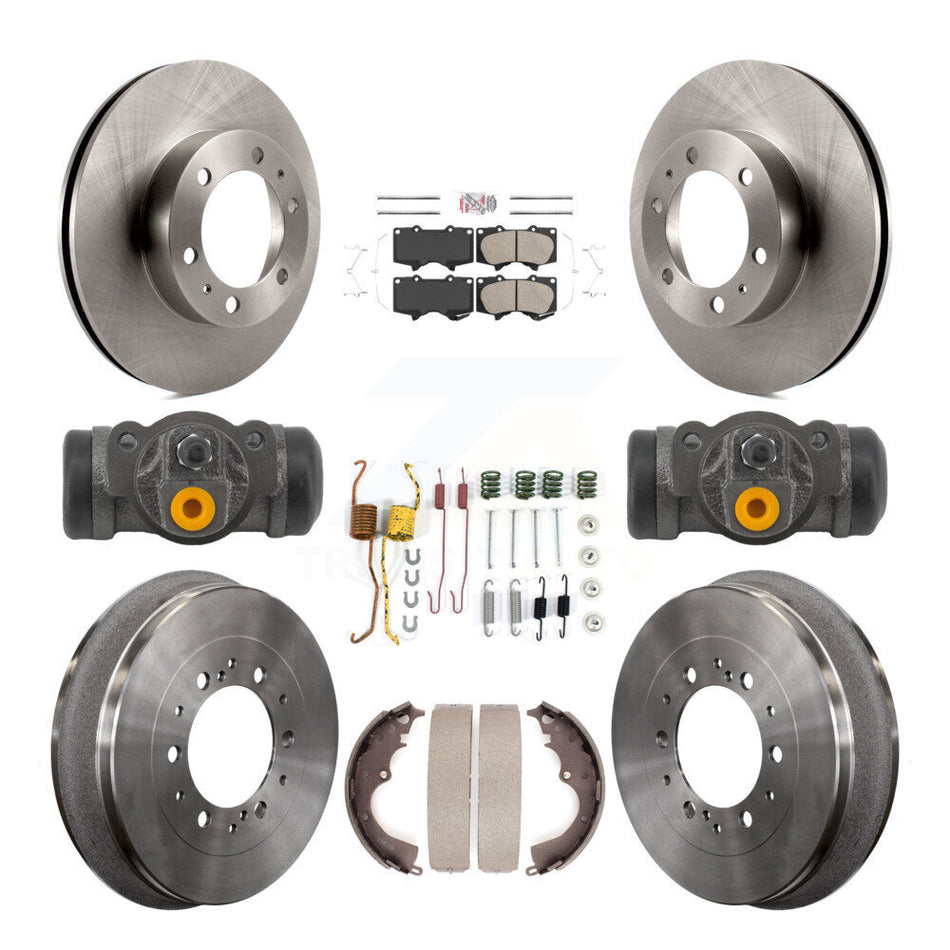 Front Rear Brake Rotor Ceramic Pad And Drum Kit (9Pc) For Toyota Tacoma With 6 Lug Wheels K8A-107989