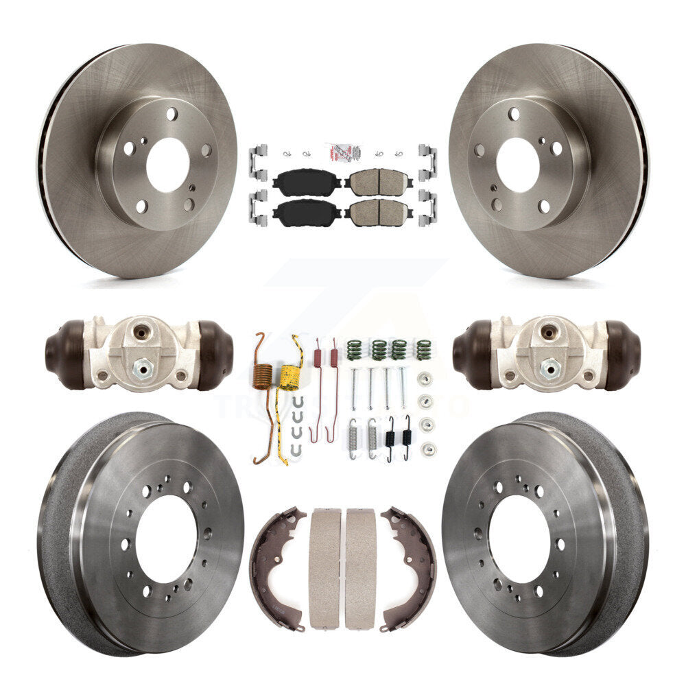 Front Rear Brake Rotor Ceramic Pad Drum Kit (9Pc) For Toyota Tacoma 4WD With 5 Lug Wheels K8A-107991