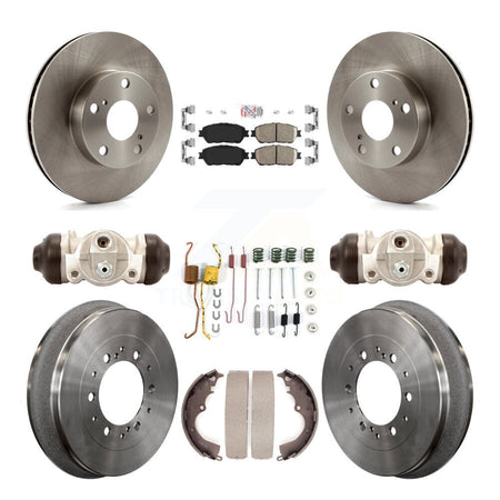 Front Rear Brake Rotor Ceramic Pad Drum Kit (9Pc) For Toyota Tacoma 4WD With 5 Lug Wheels K8A-107991