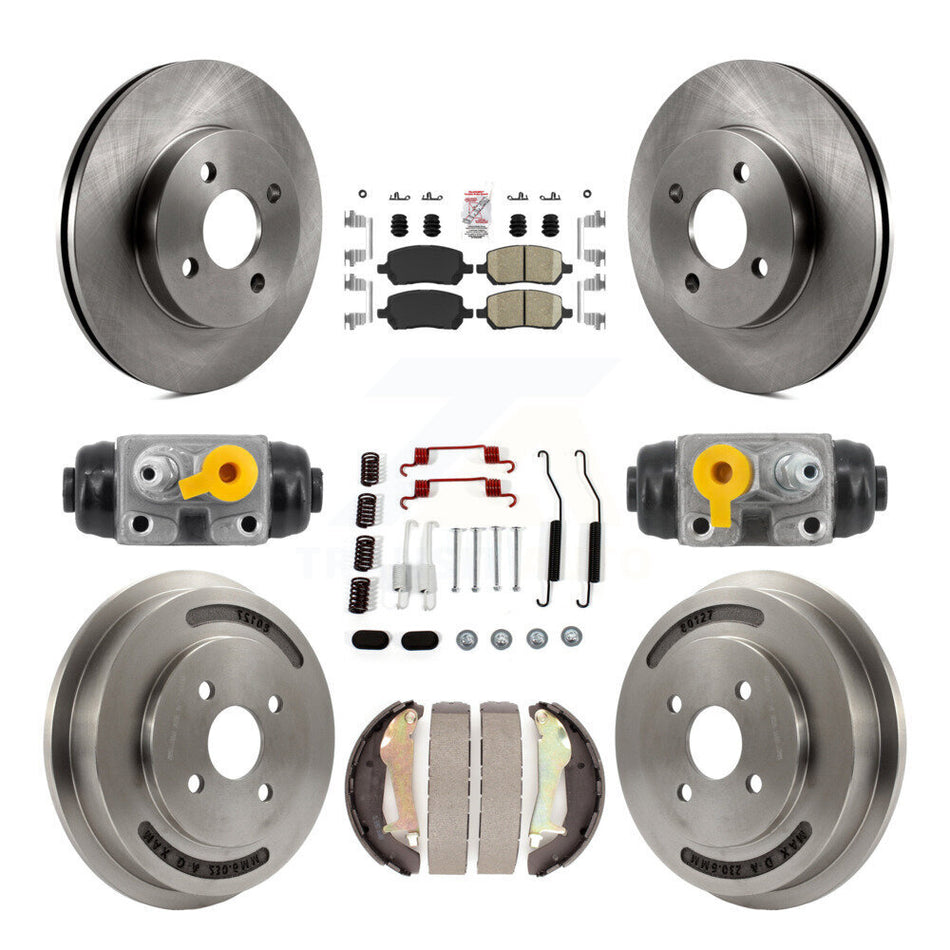 Front Rear Disc Brake Rotors Ceramic Pad & Drum Kit (9Pc) For Chevrolet Cobalt Pontiac G5 K8A-107995