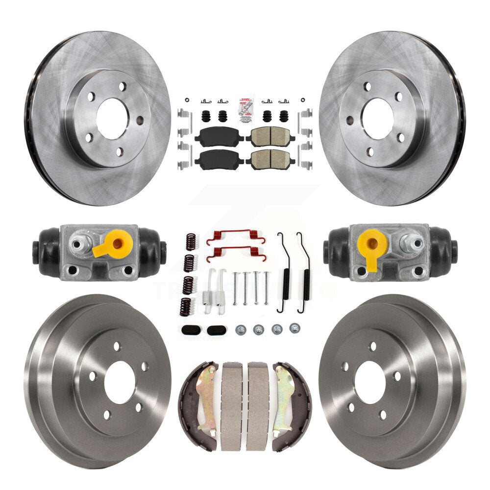 Front Rear Disc Brake Rotors Ceramic Pad & Drum Kit (9Pc) For Chevrolet Cobalt Pontiac G5 K8A-107997