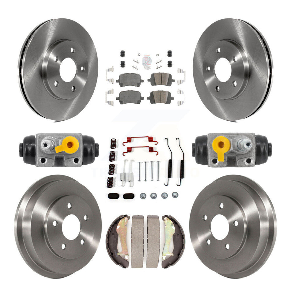 Front Rear Disc Brake Rotors Ceramic Pads And Drum Kit (9Pc) For Chevrolet HHR K8A-107999