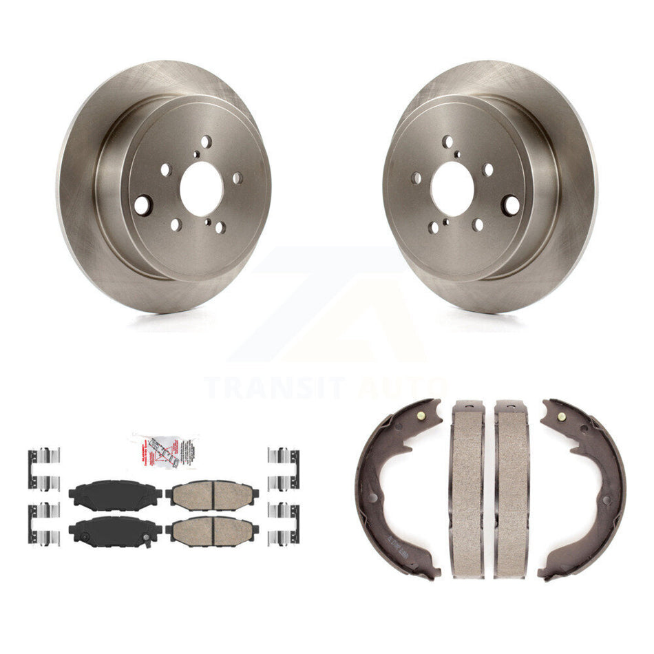 Rear Disc Rotors Ceramic Pads Parking Brake Shoes Kit For Subaru Impreza Forester Outback K8A-108008