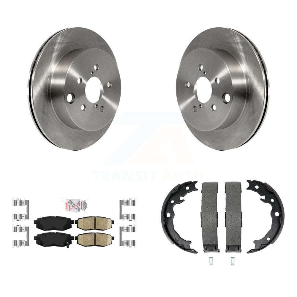 Rear Disc Rotors Ceramic Pads Parking Brake Shoes Kit For 2014-2018 Subaru Forester 2.0L K8A-108009