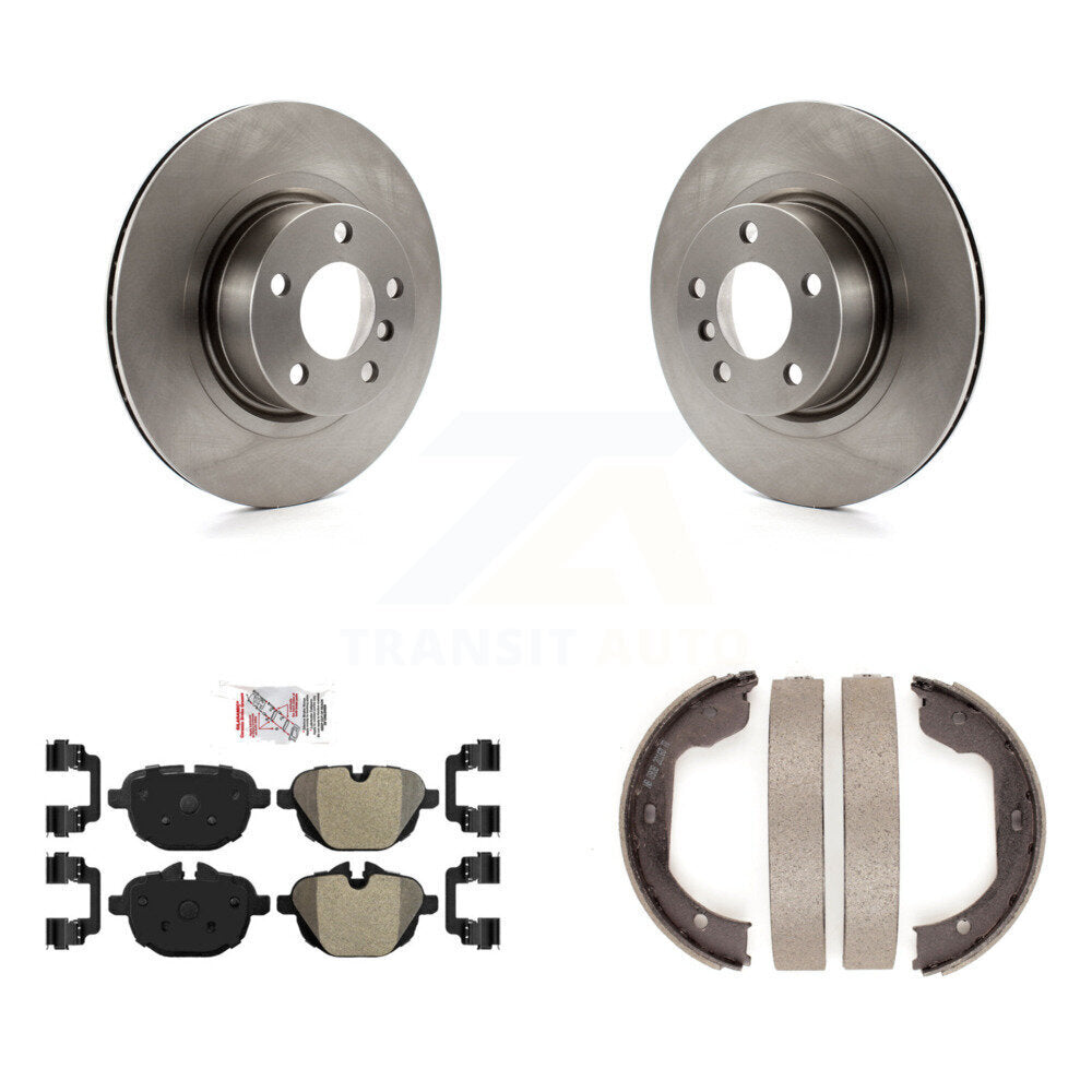Rear Disc Rotors Semi-Metallic Pads And Parking Brake Shoes Kit For 2011 BMW X3 xDrive28i K8A-108012