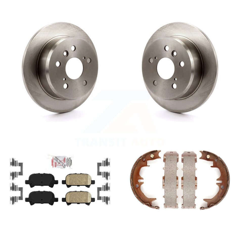 Rear Disc Rotors Ceramic Pads And Parking Brake Shoes Kit For Toyota Camry Solara Avalon K8A-108015