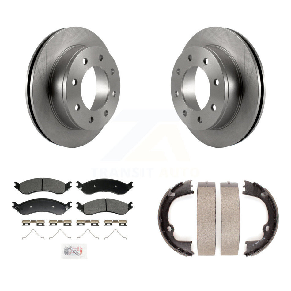 Rear Disc Rotors Semi-Metallic Pads Parking Shoes Kit For GMC Chevrolet Savana 2500 3500 K8A-108019