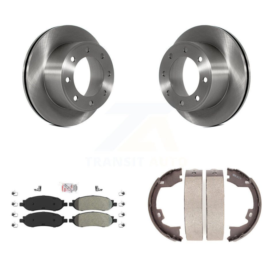 Rear Disc Rotors Semi-Metallic Pads And Parking Shoes Kit For Ford F-350 Super Duty F-250 K8A-108025