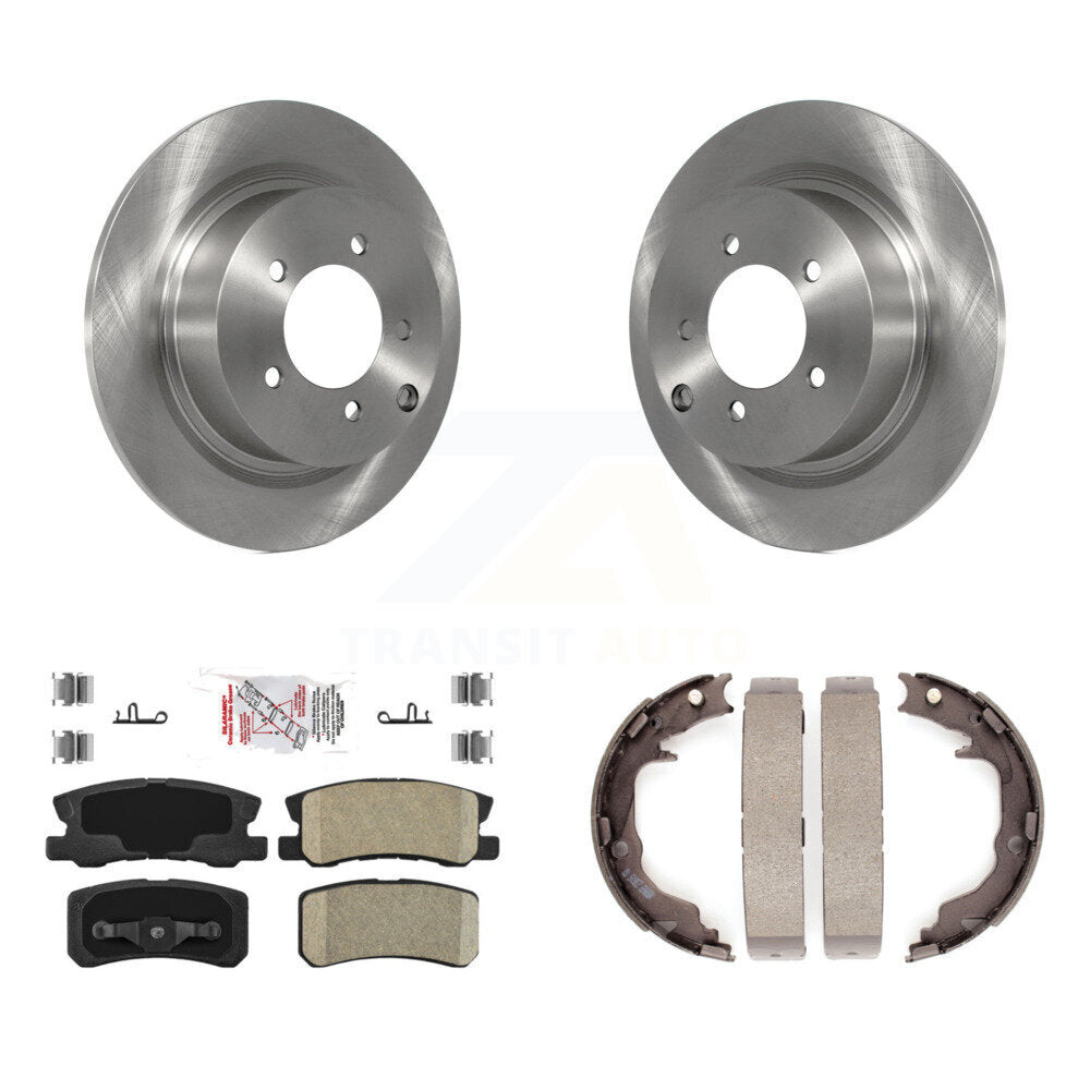 Rear Disc Rotors Ceramic Pads Parking Shoes Kit For Jeep Mitsubishi Patriot Chrysler 200 K8A-108026