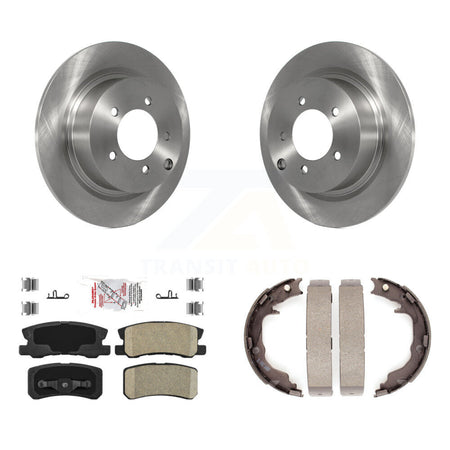 Rear Disc Rotors Ceramic Pads Parking Shoes Kit For Jeep Mitsubishi Patriot Chrysler 200 K8A-108026