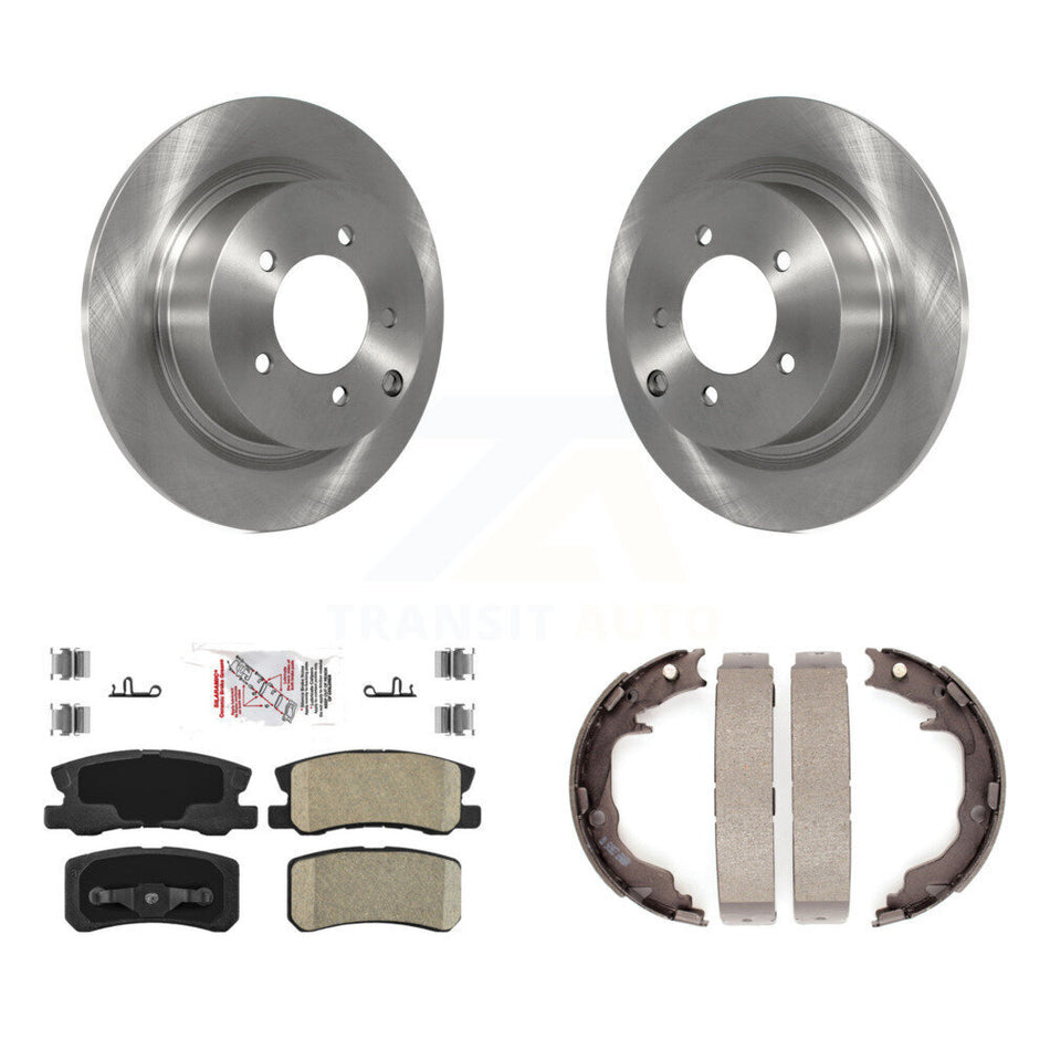 Rear Disc Rotors Ceramic Pads Parking Shoes Kit For Jeep Mitsubishi Patriot Chrysler 200 K8A-108026