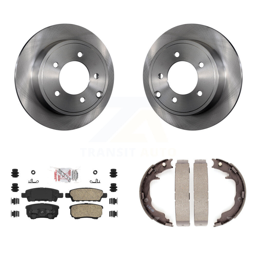 Rear Disc Rotors Ceramic Pads & Parking Shoes Kit For Jeep Patriot Dodge Chrysler Compass K8A-108028
