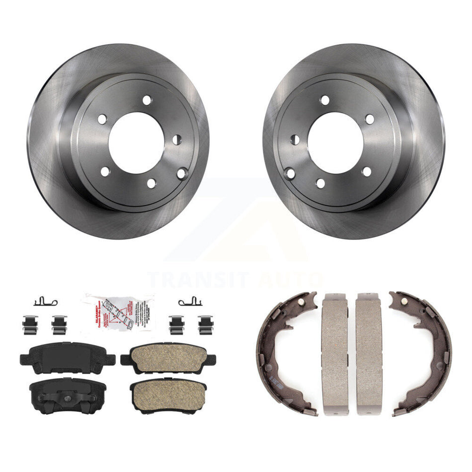 Rear Disc Rotors Ceramic Pads & Parking Shoes Kit For Jeep Patriot Dodge Chrysler Compass K8A-108029