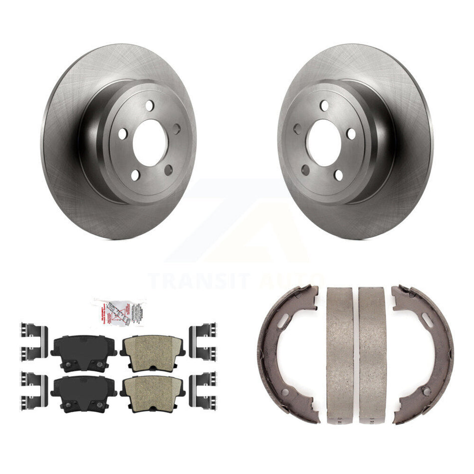 Rear Disc Rotors Ceramic Pads Parking Shoes Kit For Dodge Chrysler 300 Charger Challenger K8A-108035