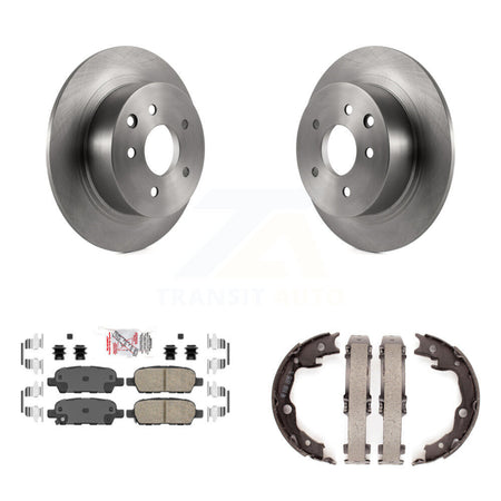 Rear Disc Rotors Ceramic Pads Parking Shoes Kit For 07-12 Nissan Sentra SE-R Spec V K8A-108065