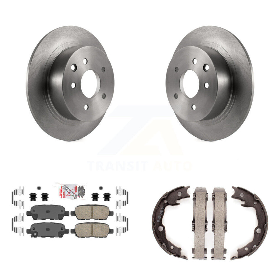 Rear Disc Rotors Ceramic Pads Parking Shoes Kit For 07-12 Nissan Sentra SE-R Spec V K8A-108065