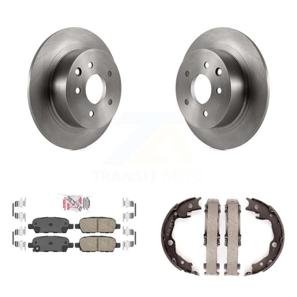 Rear Disc Rotors Ceramic Pads Parking Shoes Kit For 07-12 Nissan Sentra SE-R Spec V K8A-108066
