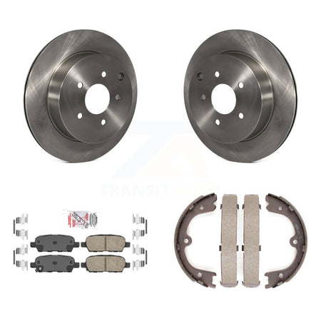 Rear Disc Rotors Ceramic Pads And Parking Brake Shoes Kit For 2009-2012 INFINITI FX35 K8A-108073