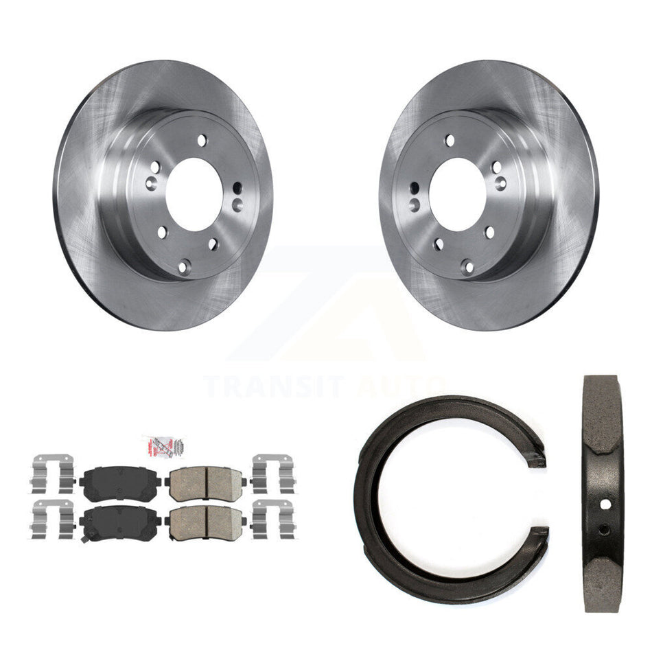 Rear Disc Rotors Ceramic Pads And Parking Shoes Kit For Hyundai Tucson Sonata Kia Cadenza K8A-108084