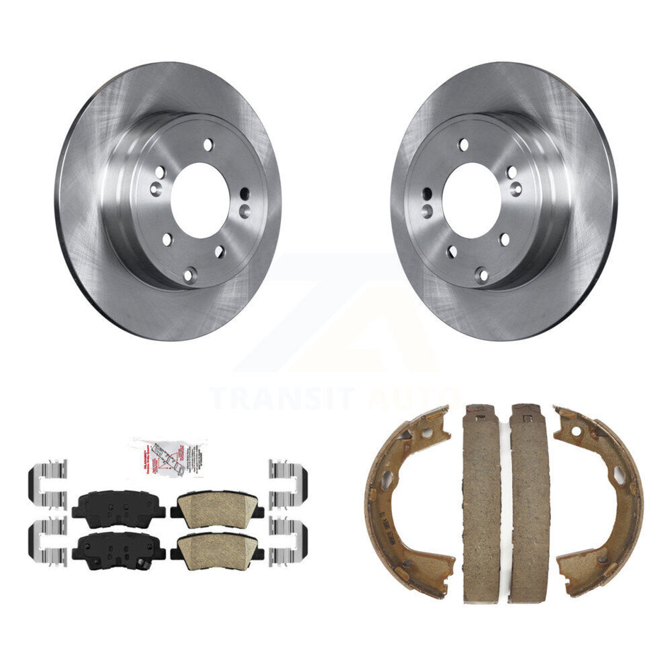 Rear Disc Rotors Ceramic Pads Parking Shoes Kit For Kia Optima With Manual Brake K8A-108089