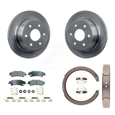 Rear Disc Rotors Semi-Metallic Pads Parking Shoes Kit For Chevrolet GMC Silverado 1500 XL K8A-108096