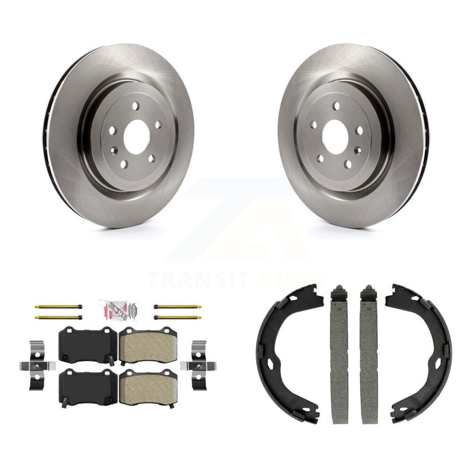 Rear Disc Rotors Semi-Metallic Pads & Parking Shoes Kit For Chevrolet Camaro Cadillac CTS K8A-108109