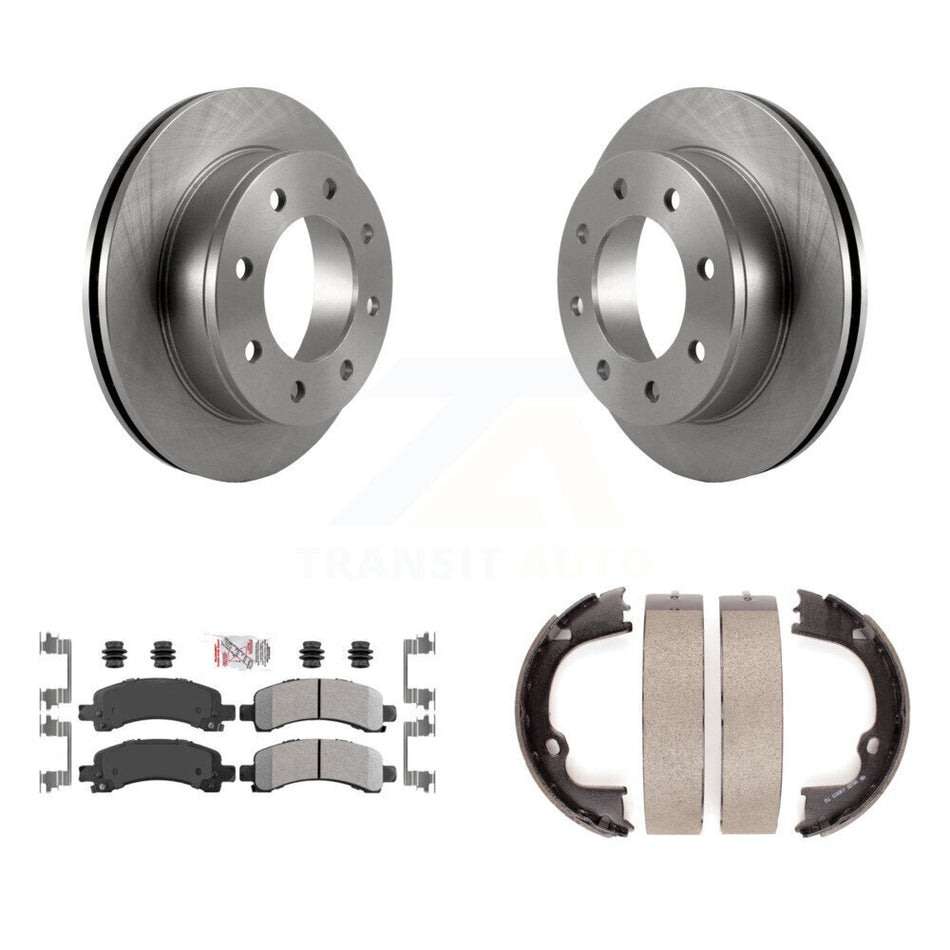 Rear Disc Rotors Semi-Metallic Pads Parking Shoes Kit For Chevrolet GMC Savana 2500 3500 K8A-108119