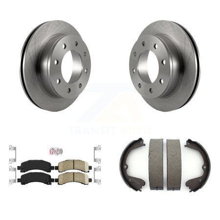 Rear Disc Rotors Ceramic Pads Parking Shoes Kit For 2008-2012 GMC Savana 3500 Cutaway Van K8A-108122