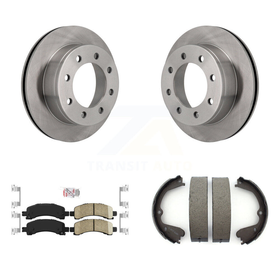 Rear Disc Rotors Ceramic Pads Parking Shoes Kit For 2008-2012 GMC Savana 3500 Cutaway Van K8A-108123