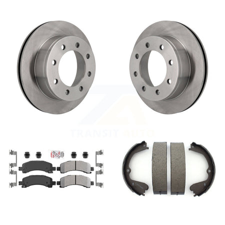 Rear Disc Rotors Semi-Metallic Pads And Parking Shoes Kit For GMC Savana 3500 Cutaway Van K8A-108125