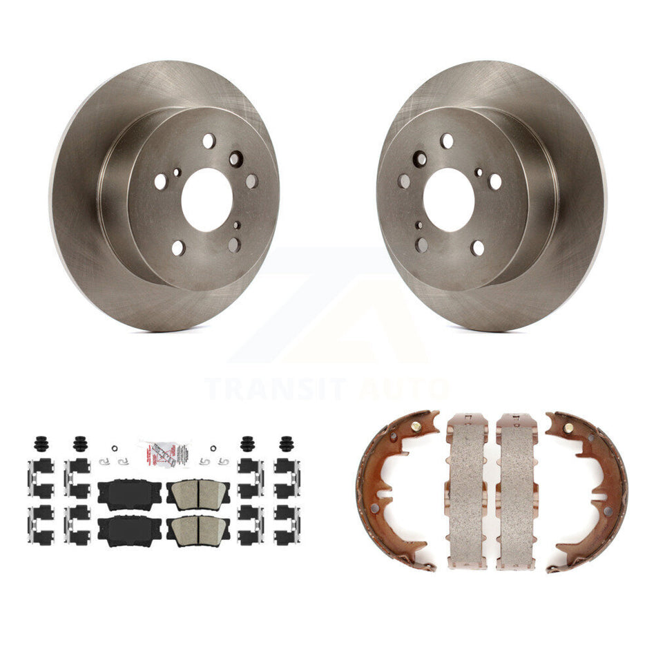 Rear Disc Rotors Ceramic Pads Parking Brake Shoes Kit For Toyota Camry Lexus ES350 Avalon K8A-108126