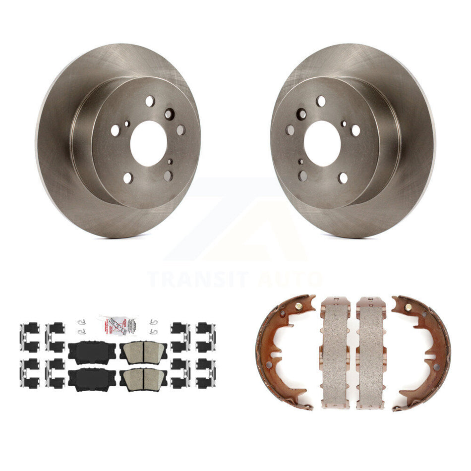 Rear Disc Rotors Ceramic Pads Parking Brake Shoes Kit For Toyota Camry Lexus ES350 Avalon K8A-108127