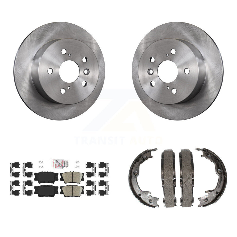 Rear Disc Rotors Ceramic Pads Parking Brake Shoes Kit For Toyota Camry Lexus ES350 Avalon K8A-108129