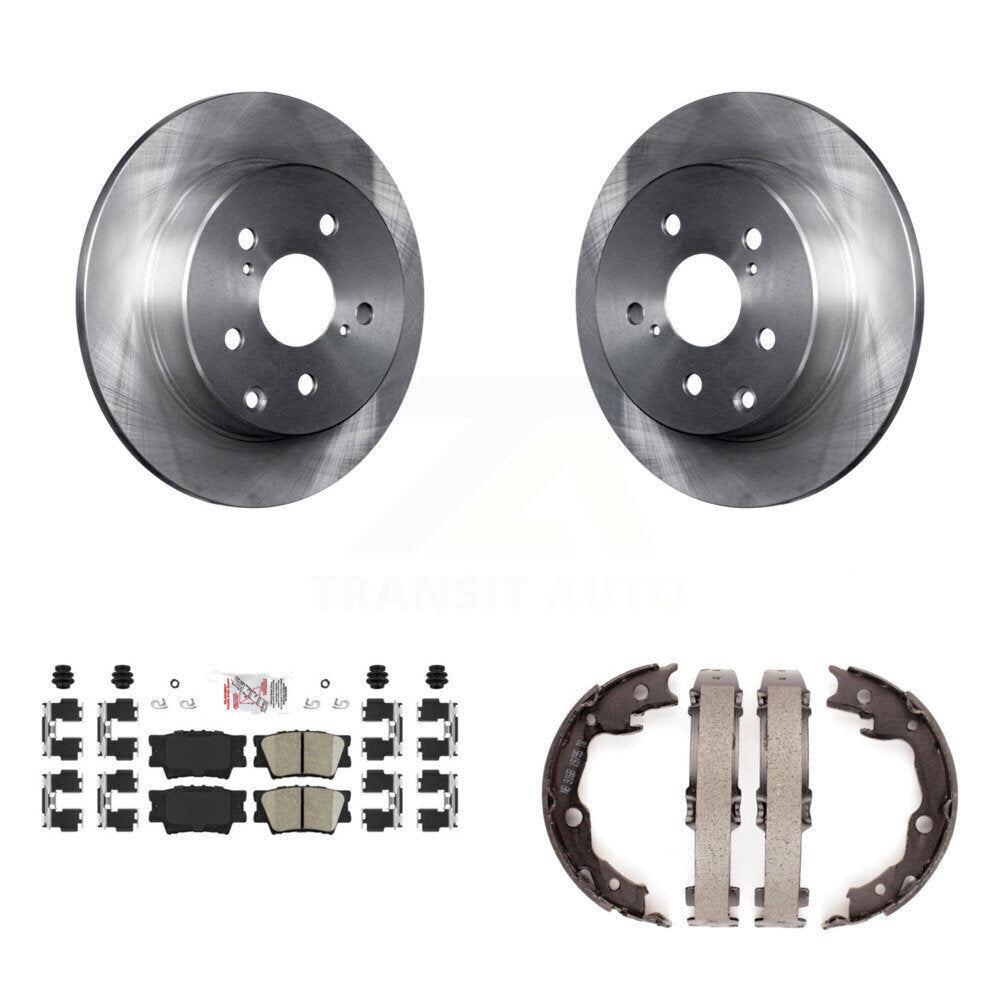 Rear Disc Rotors Ceramic Pads And Parking Brake Shoes Kit For Toyota RAV4 Lexus HS250h K8A-108130