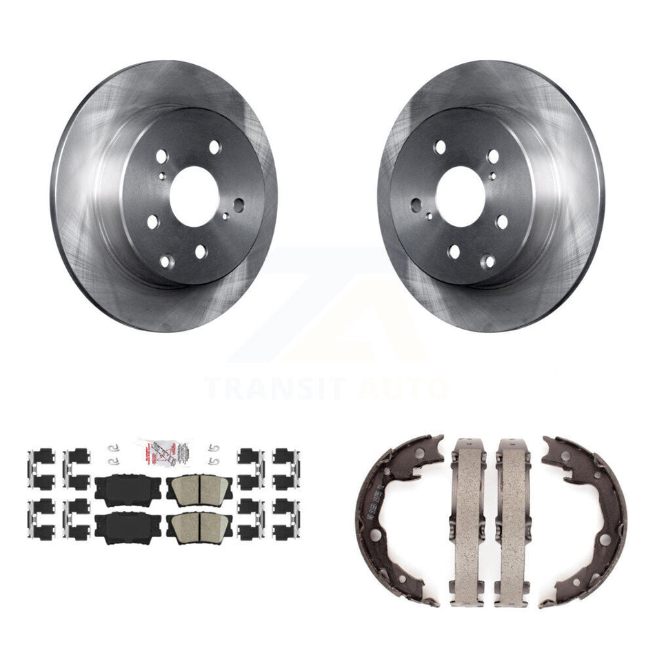 Rear Disc Rotors Ceramic Pads And Parking Brake Shoes Kit For Toyota RAV4 Lexus HS250h K8A-108131