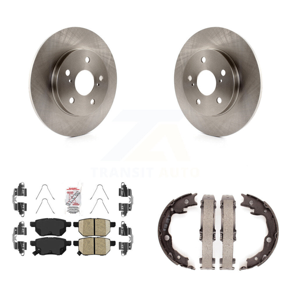 Rear Disc Rotors Ceramic Pads And Parking Brake Shoes Kit For Toyota Matrix Pontiac Vibe K8A-108134
