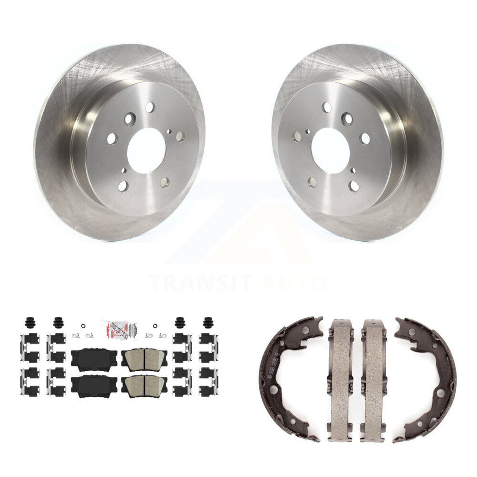 Rear Disc Rotors Ceramic Pads And Parking Brake Shoes Kit For Toyota Camry K8A-108138