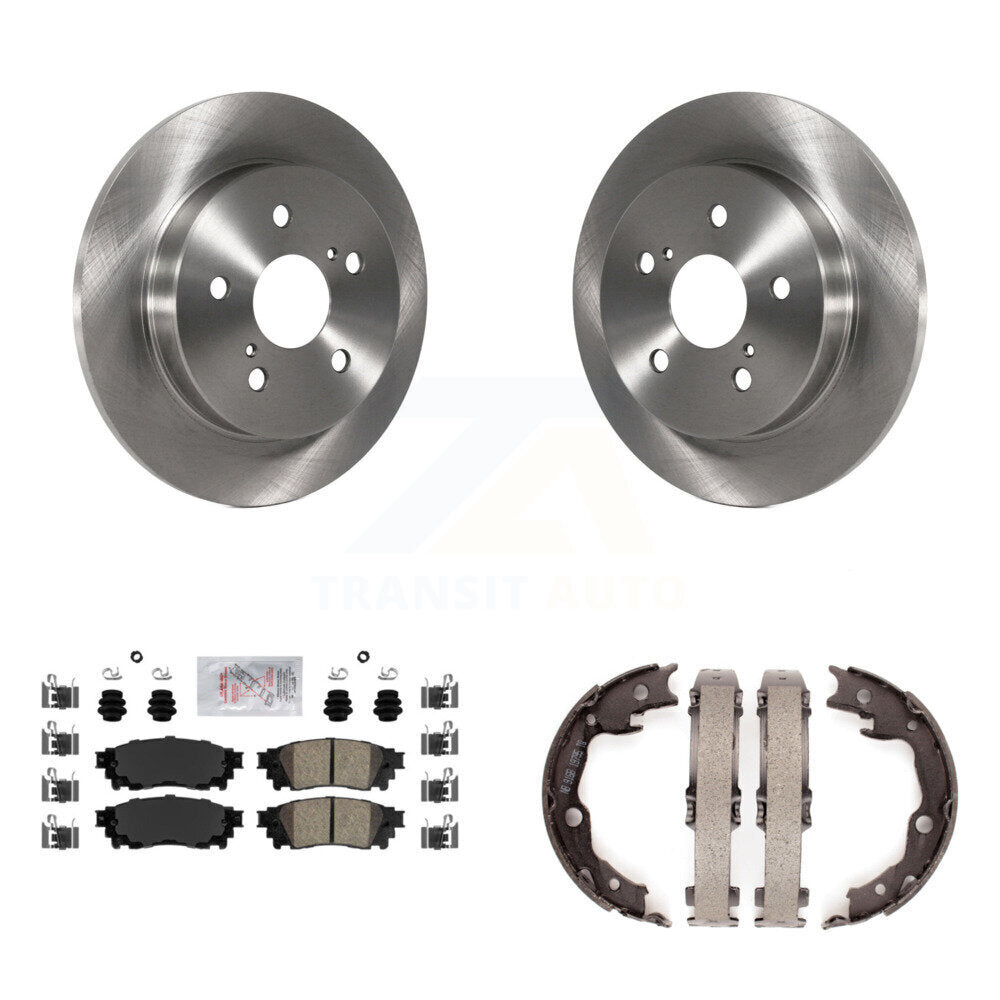 Rear Disc Rotors Ceramic Pads And Parking Brake Shoes Kit For Toyota Camry RAV4 K8A-108139