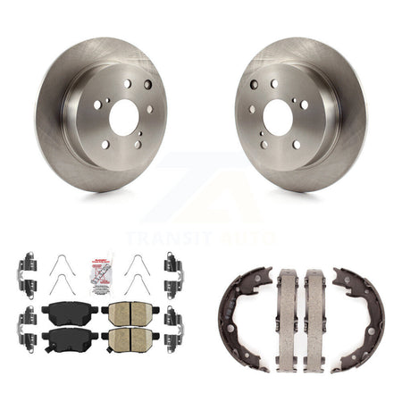 Rear Disc Rotors Ceramic Pads And Parking Brake Shoes Kit For 2010 Toyota Matrix XRS K8A-108142