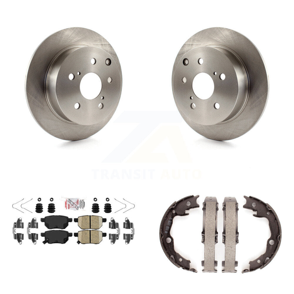 Rear Disc Rotors Ceramic Pads And Parking Brake Shoes Kit For 2010 Toyota Matrix XRS K8A-108143